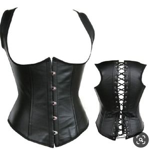 Faux Leather Underbust Corset -NEW- 2XL